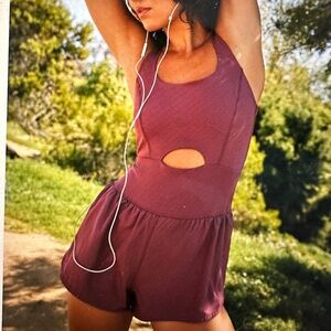 FP Movement by Free People Plum Cutout Romper